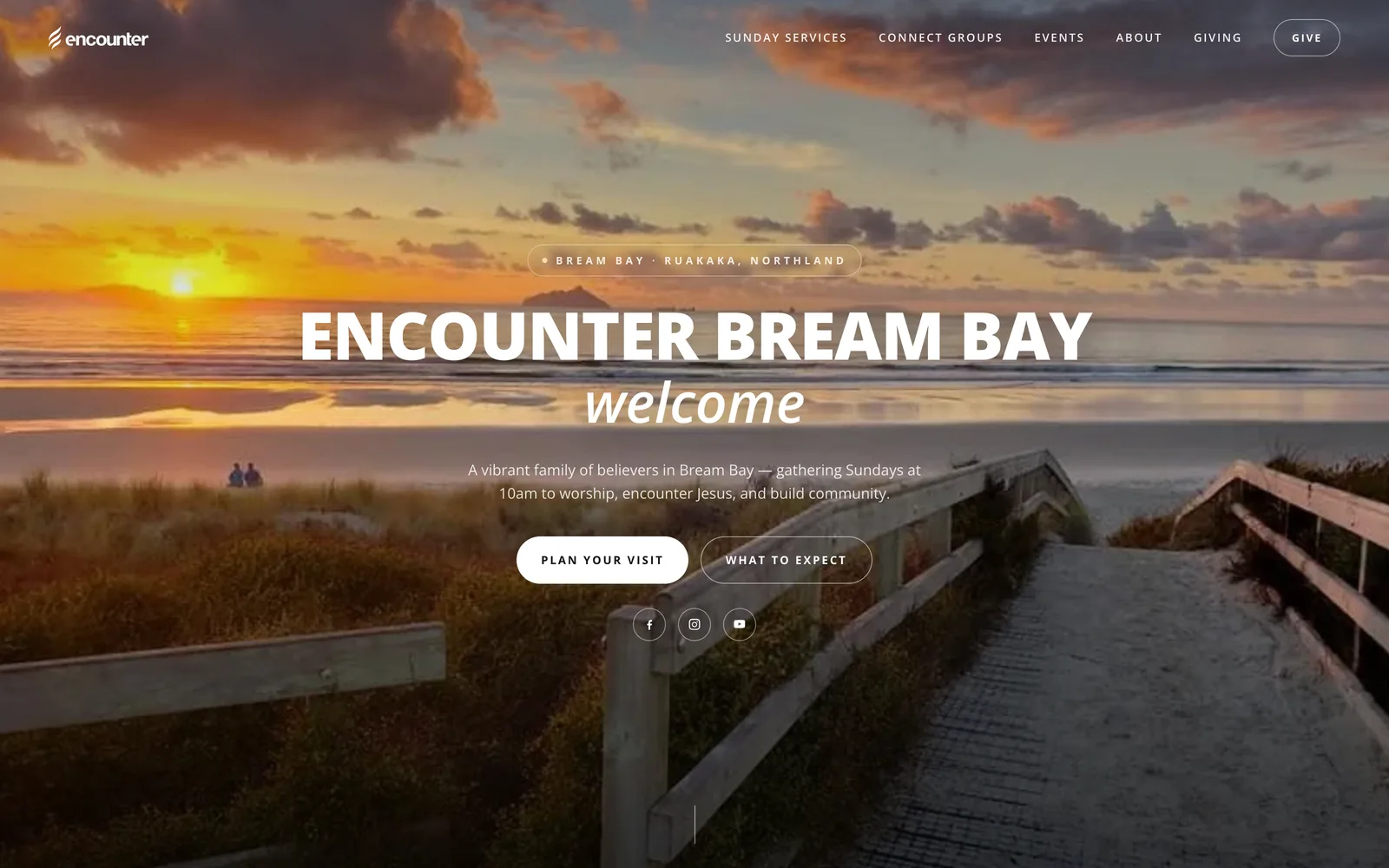 Encounter Church Bream Bay website built by Webgun