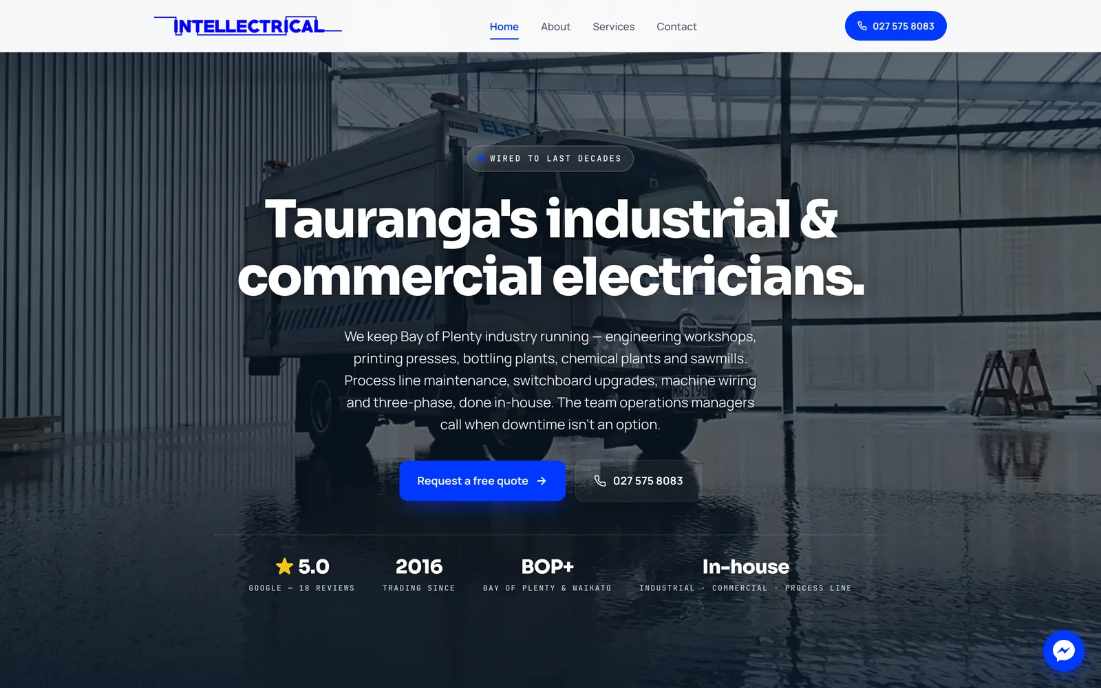 Intellectrical Limited website built by Webgun