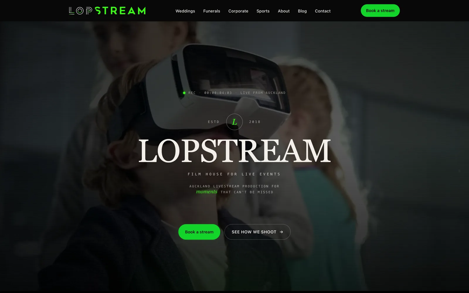 Lopstream website built by Webgun